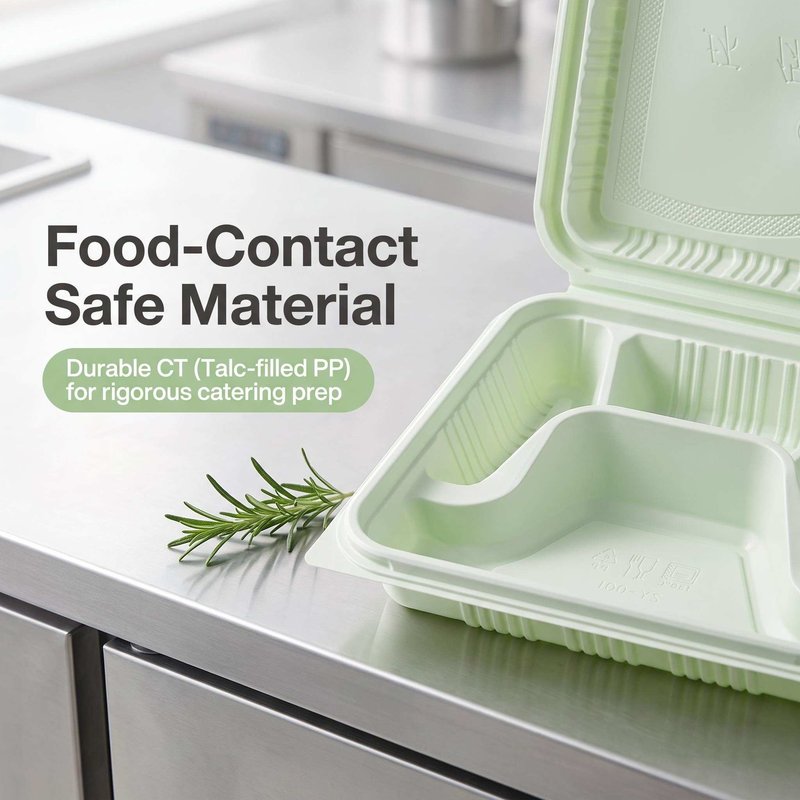 Green Four-Compartment Hinged Meal Container 396×225mm – Catering Bulk &amp;amp;amp;amp;amp; OEM - image 5