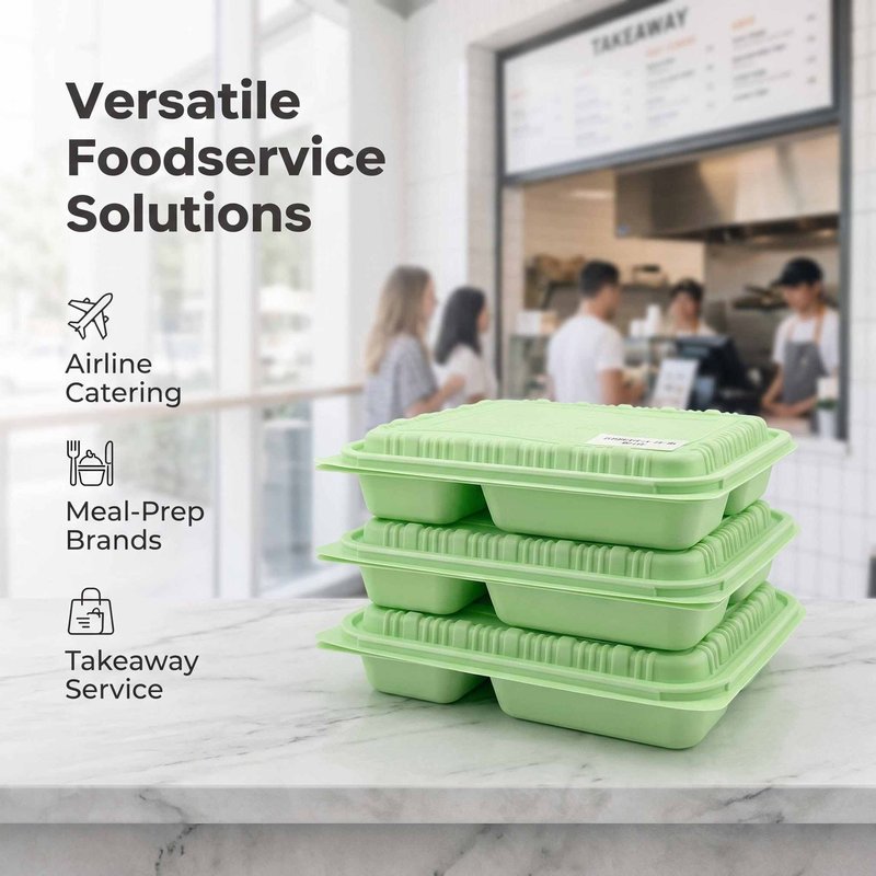 Green Four-Compartment Hinged Meal Container 396×225mm – Catering Bulk &amp;amp;amp;amp;amp; OEM - image 7