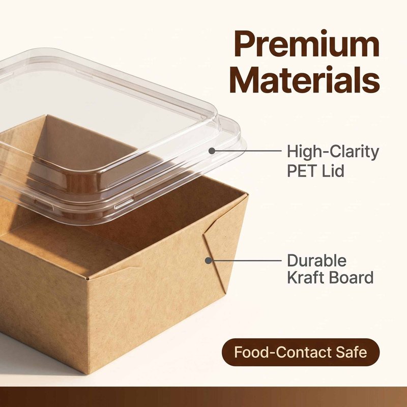 Custom Square Kraft Sandwich Box with Clear PET Lid 108×108mm – Bakery &amp;amp;amp;amp;amp;amp;amp; OEM - image 4