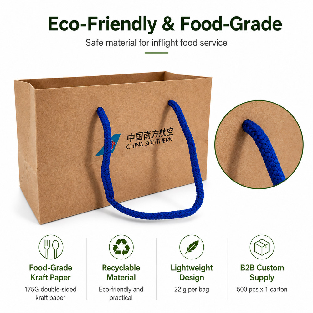 175g double-sided food-grade kraft paper material - recyclable and eco-friendly airline carry bag 175g double-sided food-grade kraft paper material - recyclable and eco-friendly airline carry bag