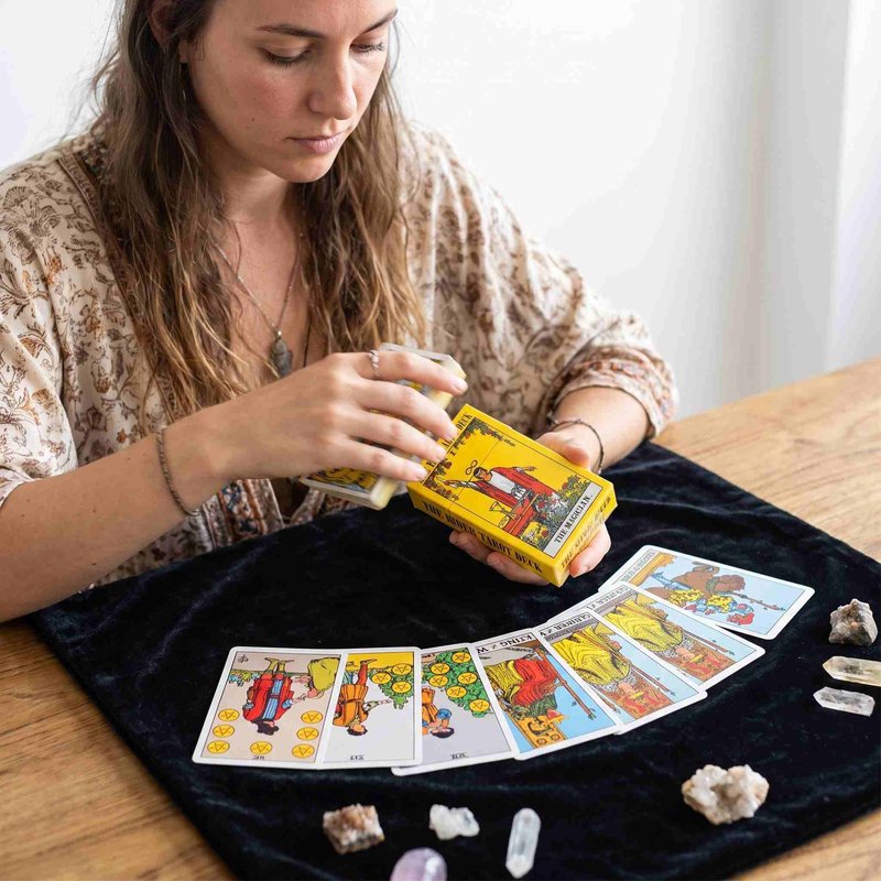 Tarot cards in divination session