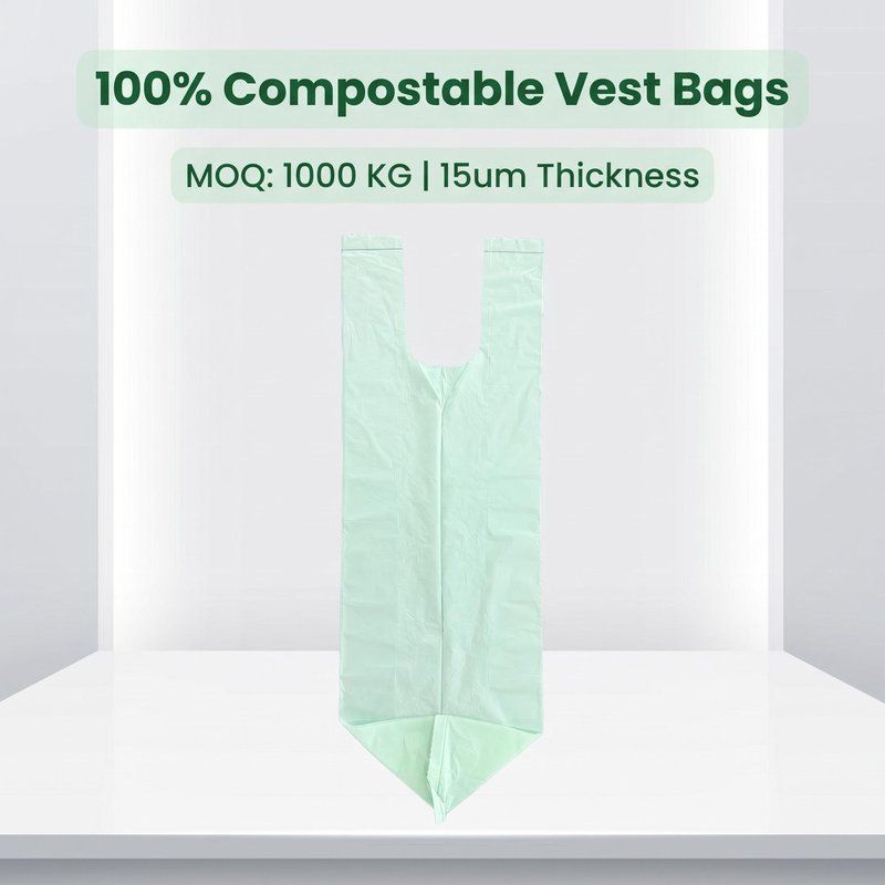 Compostable vest handle trash bag