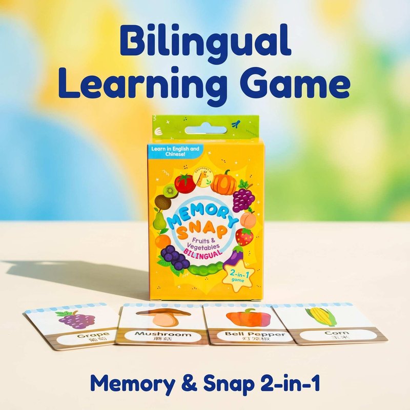 Bilingual fruit and vegetable memory cards
