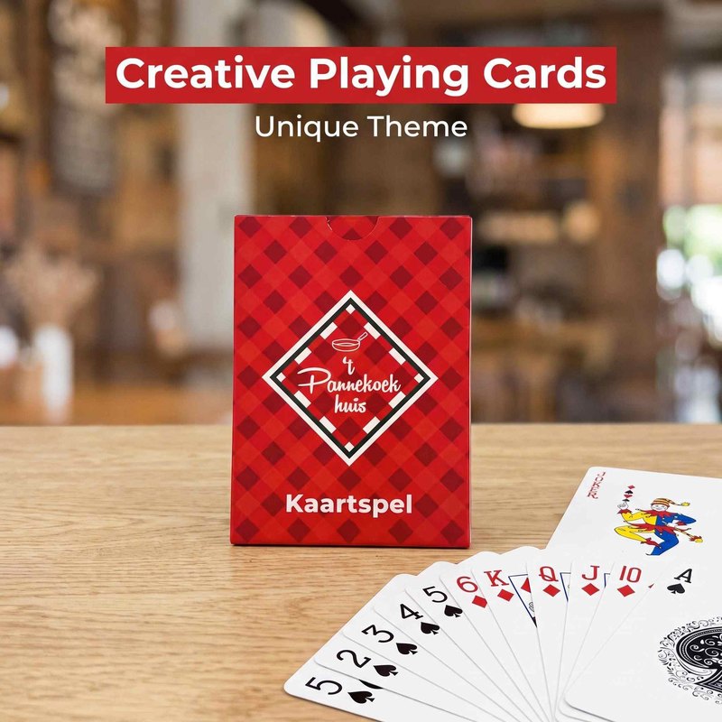 Kitchen playing cards with checkered box