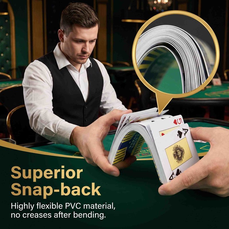 Dealer bending flexible PVC poker cards