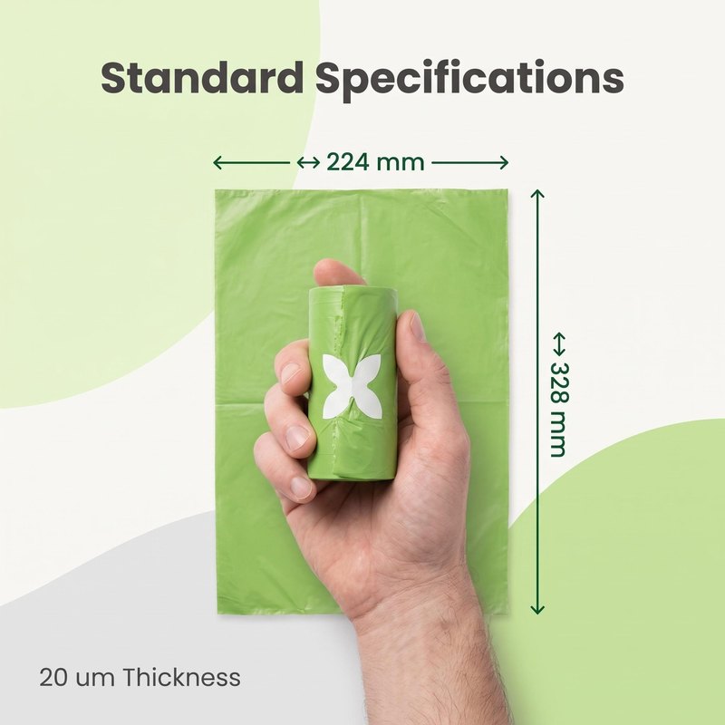 224x328mm pet poop bag dimensions