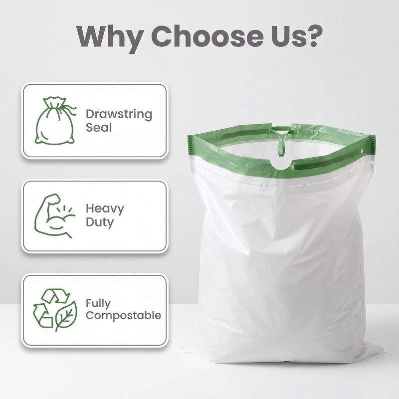 Drawstring bin liner fitted in bin