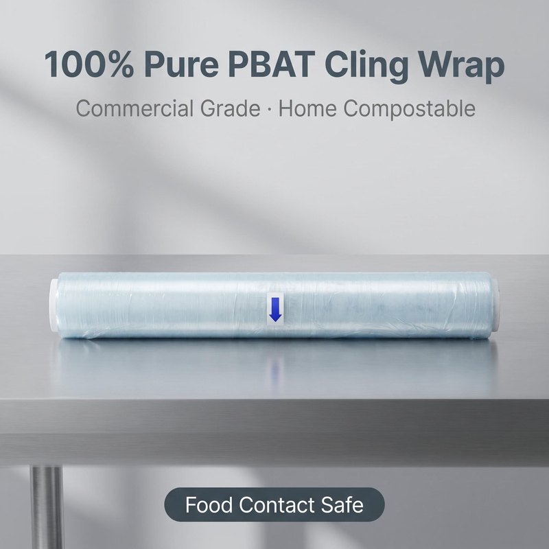 Perforated compostable PBAT cling wrap roll
